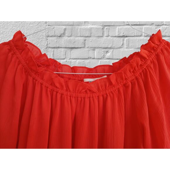 Diane Von Furstenberg Off Shoulder Hot Orange Mini Dress 4 MSRP $159 - Picture 4 of 9